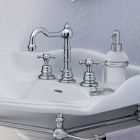 Mitigeur de lavabo de salle de bain moderne à trois trous en laiton fabriqué en Italie - Binsu Viadurini