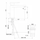 Mitigeur de lavabo avec drain au fini chrome fabriqué en Italie - Galla Viadurini