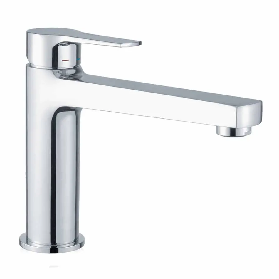 Mitigeur de lavabo avec drain en laiton Made in Italy - Sindra Viadurini