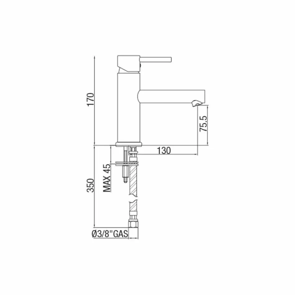Mitigeur de lavabo de salle de bain moderne en laiton chromé fabriqué en Italie - Ermia Viadurini