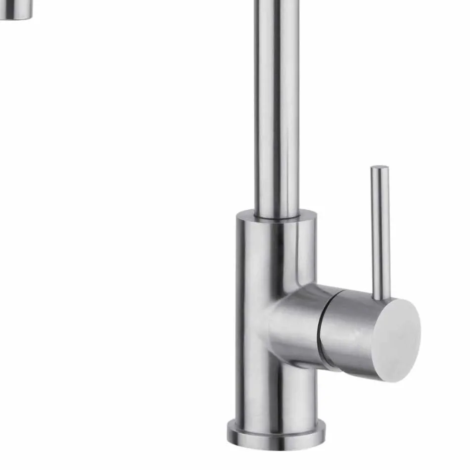 Mélangeur d'évier de cuisine réglable en acier inoxydable fabriqué en Italie - Lilio Viadurini