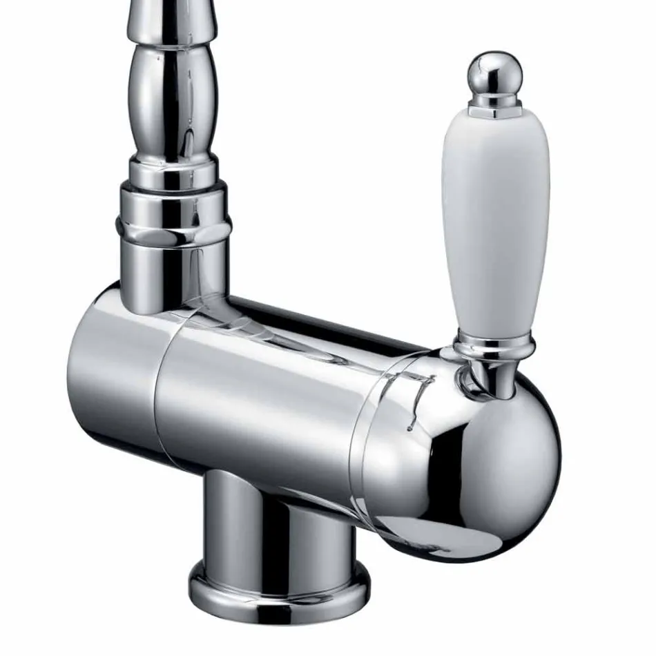 Mélangeur d'évier de cuisine en laiton de style classique fabriqué en Italie - Annodo Viadurini