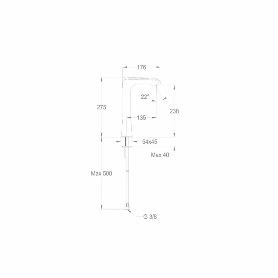 Mélangeur de lavabo en laiton chromé design Made in Italy - Bonina Viadurini