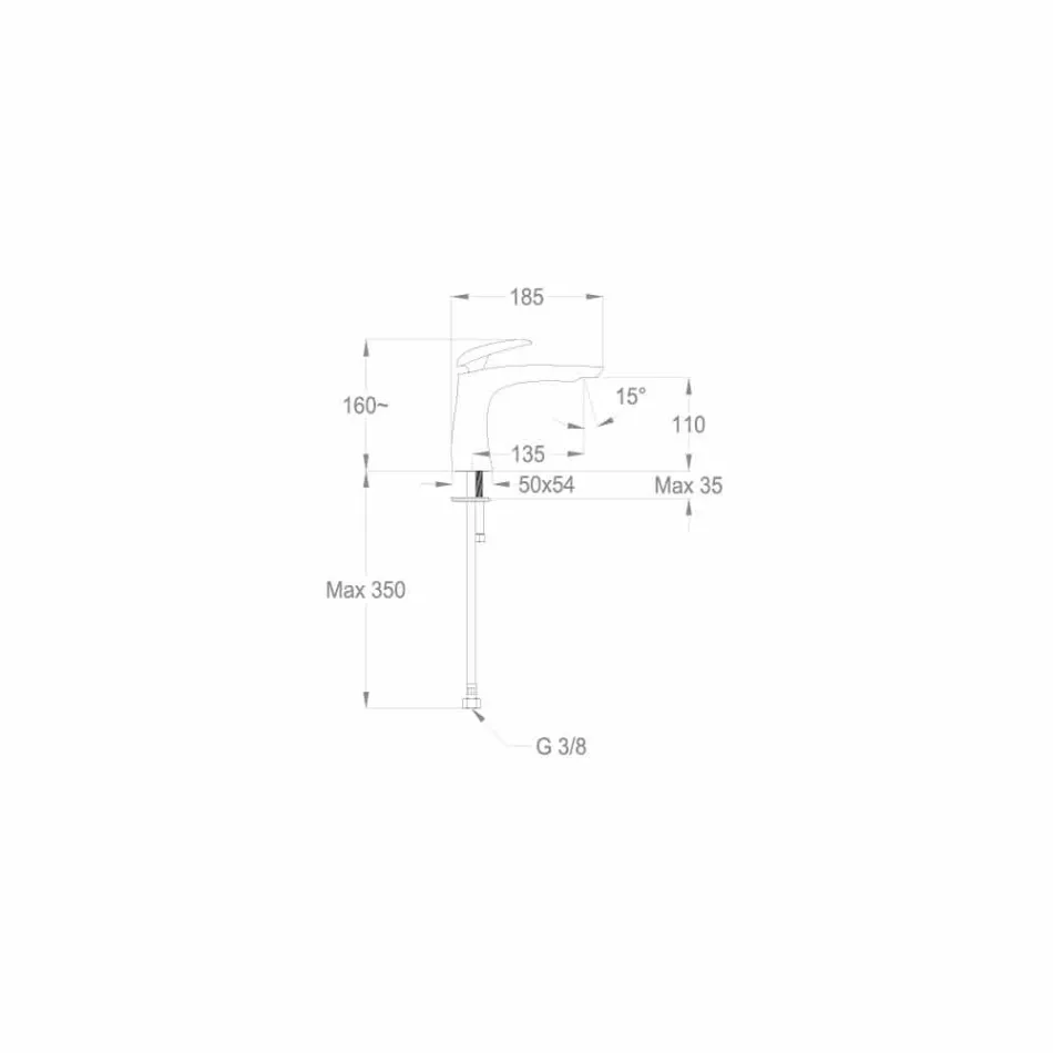 Mélangeur de lavabo en laiton design Made in Italy - Filipo Viadurini