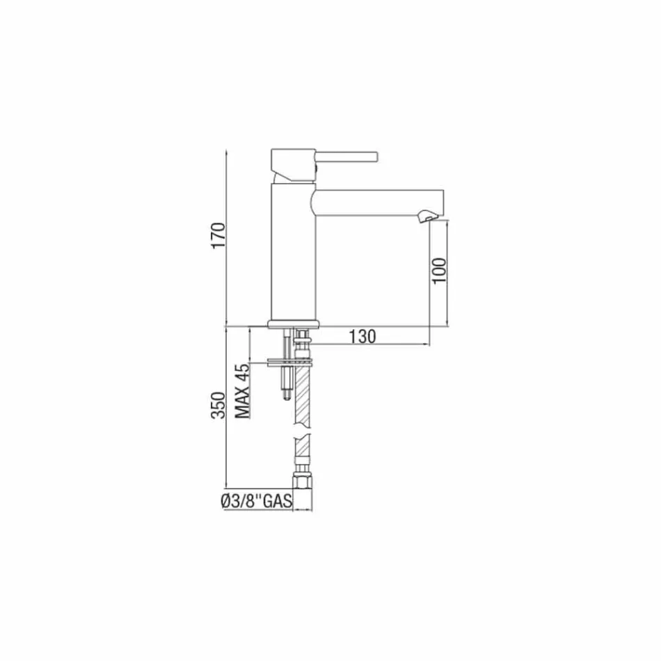 Mitigeur de lavabo en laiton finition chromée Made in Italy - Ermia Viadurini