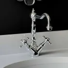 Mitigeur lavabo monotrou en laiton chromé Made in Italy - Binsu Viadurini