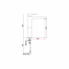 Mélangeur de lavabo prolongé en laiton sans drain fabriqué en Italie - Sindra Viadurini