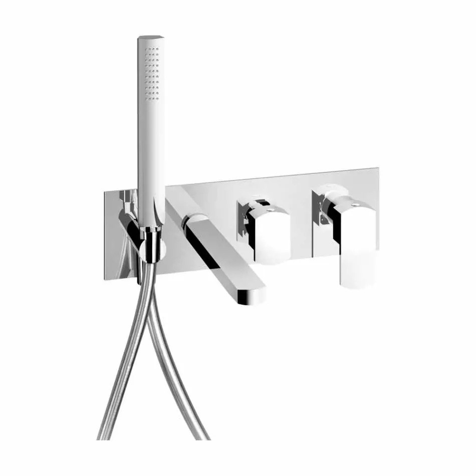 Mitigeur de bain encastrable au design moderne en laiton Made in Italy - Sika Viadurini