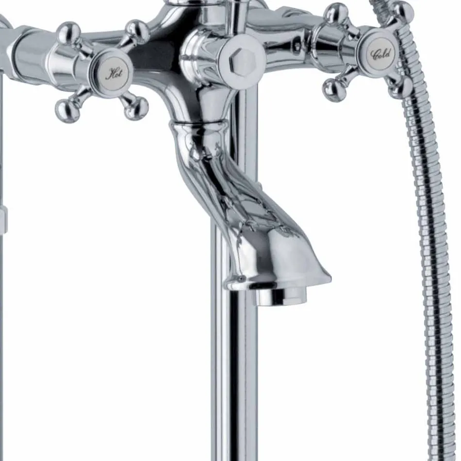 Mitigeur de baignoire au sol design classique en laiton Made in Italy - Lisca Viadurini