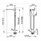 Mitigeur de baignoire moderne avec douchette et tuyau flexible - Etto Viadurini