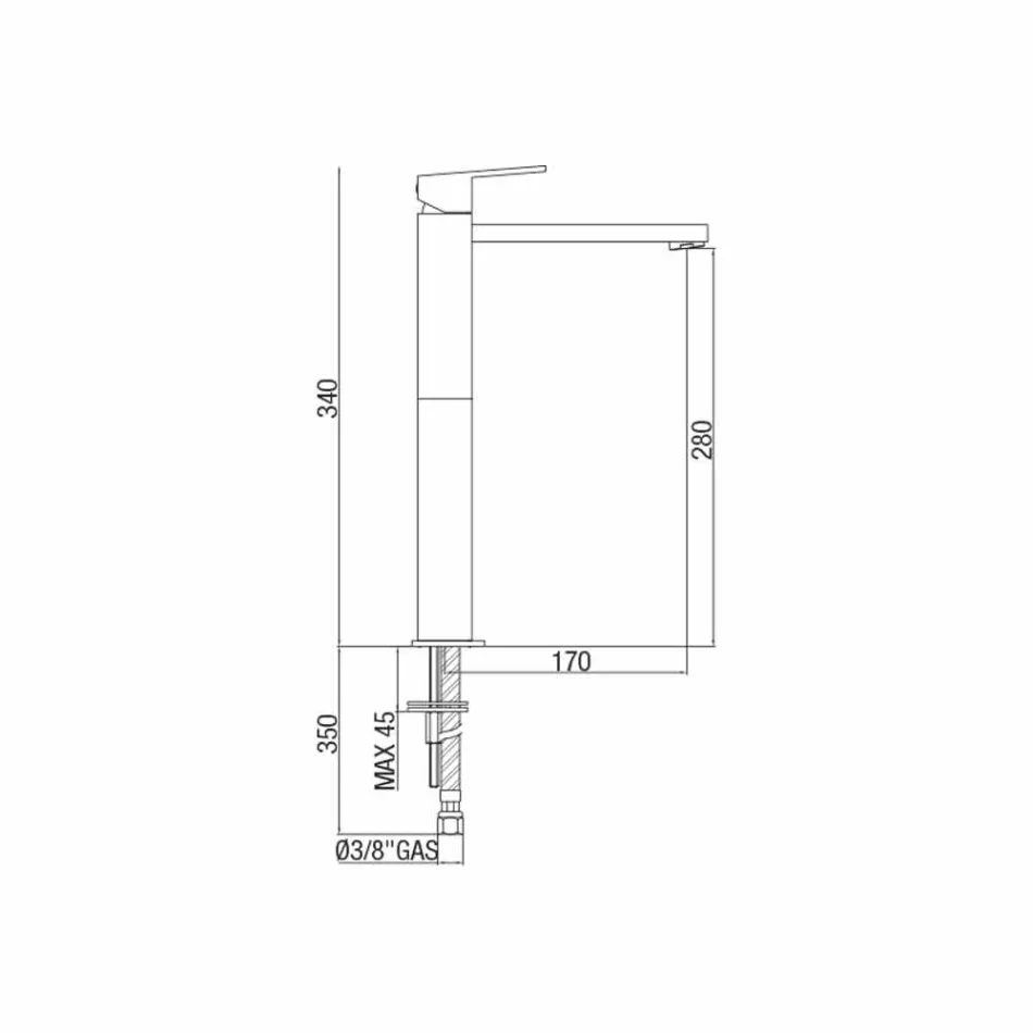 Mélangeur de lavabo prolongé sans drain Made in Italy - Medida Viadurini