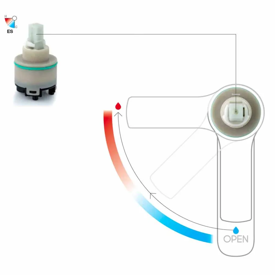 Mitigeur prolongé sans drain pour lavabo en laiton Made in Italy - Sindra Viadurini