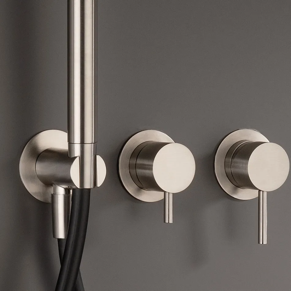 Mitigeur de bain à encastrer avec 3 sorties en acier AISI 316L - Artigli Viadurini