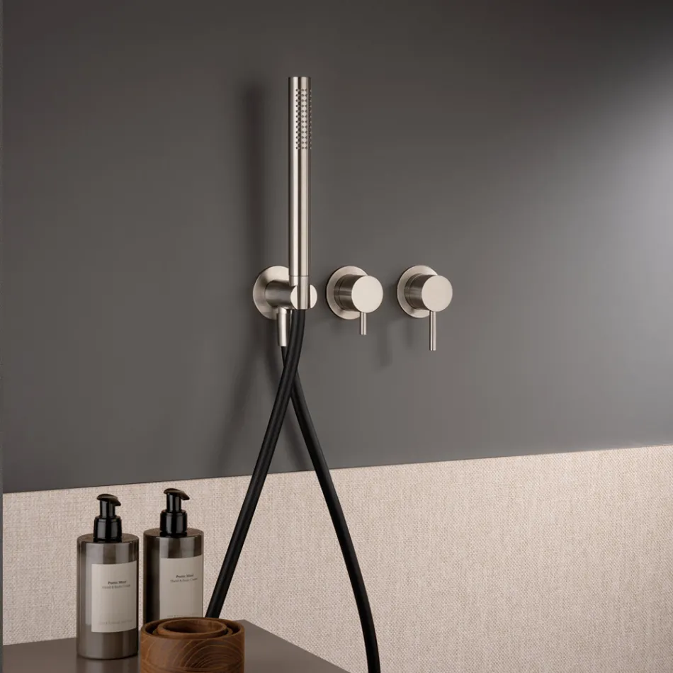 Mitigeur de bain à encastrer avec 3 sorties en acier AISI 316L - Artigli Viadurini