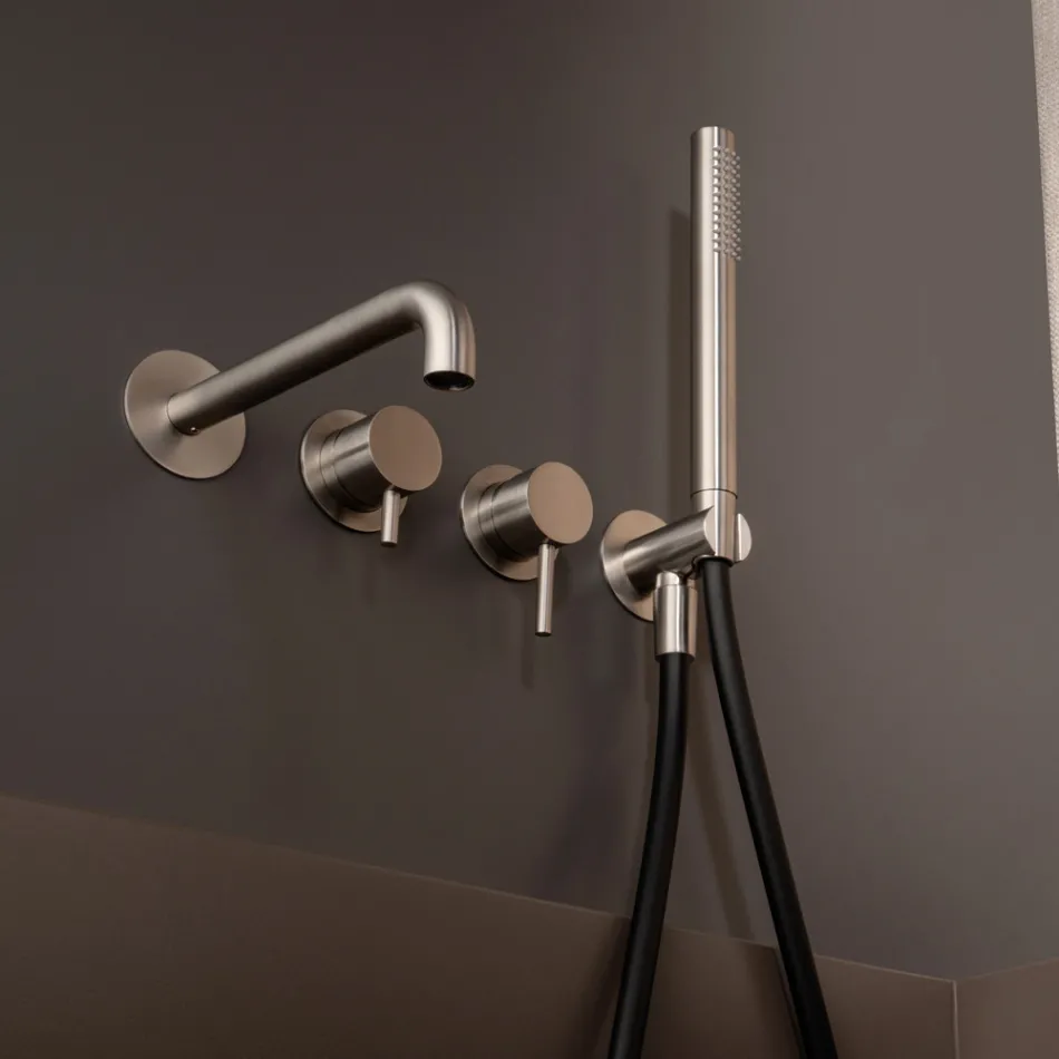 Mitigeur de baignoire à encastrer en acier inoxydable AISI 316L - Griffes Viadurini