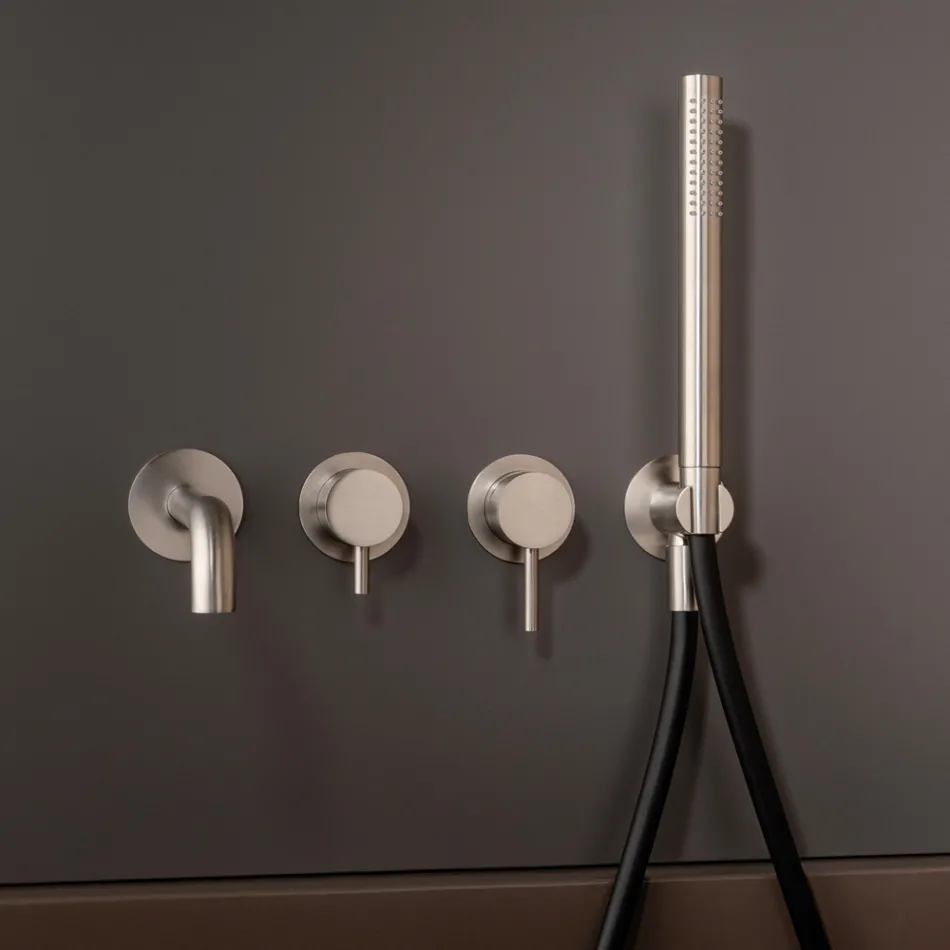 Mitigeur de baignoire à encastrer en acier inoxydable AISI 316L - Griffes Viadurini