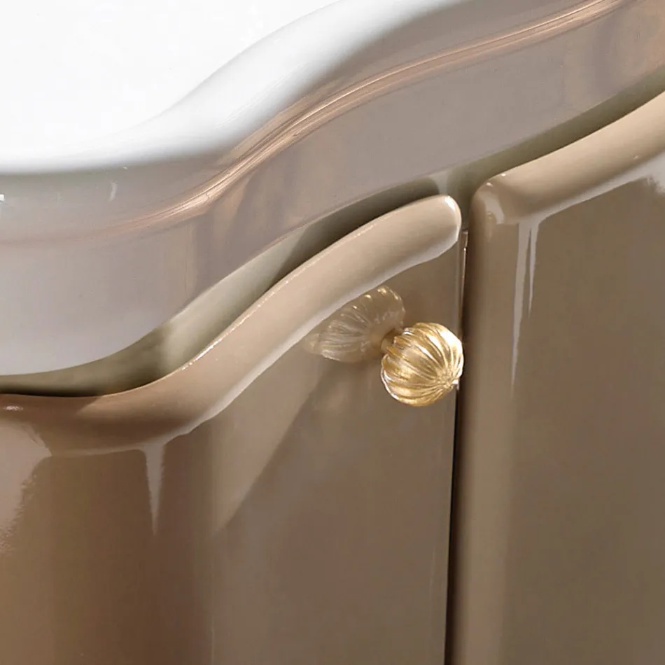 Armoire à deux portes et panier laqué brillant Made in Italy - Candy Viadurini