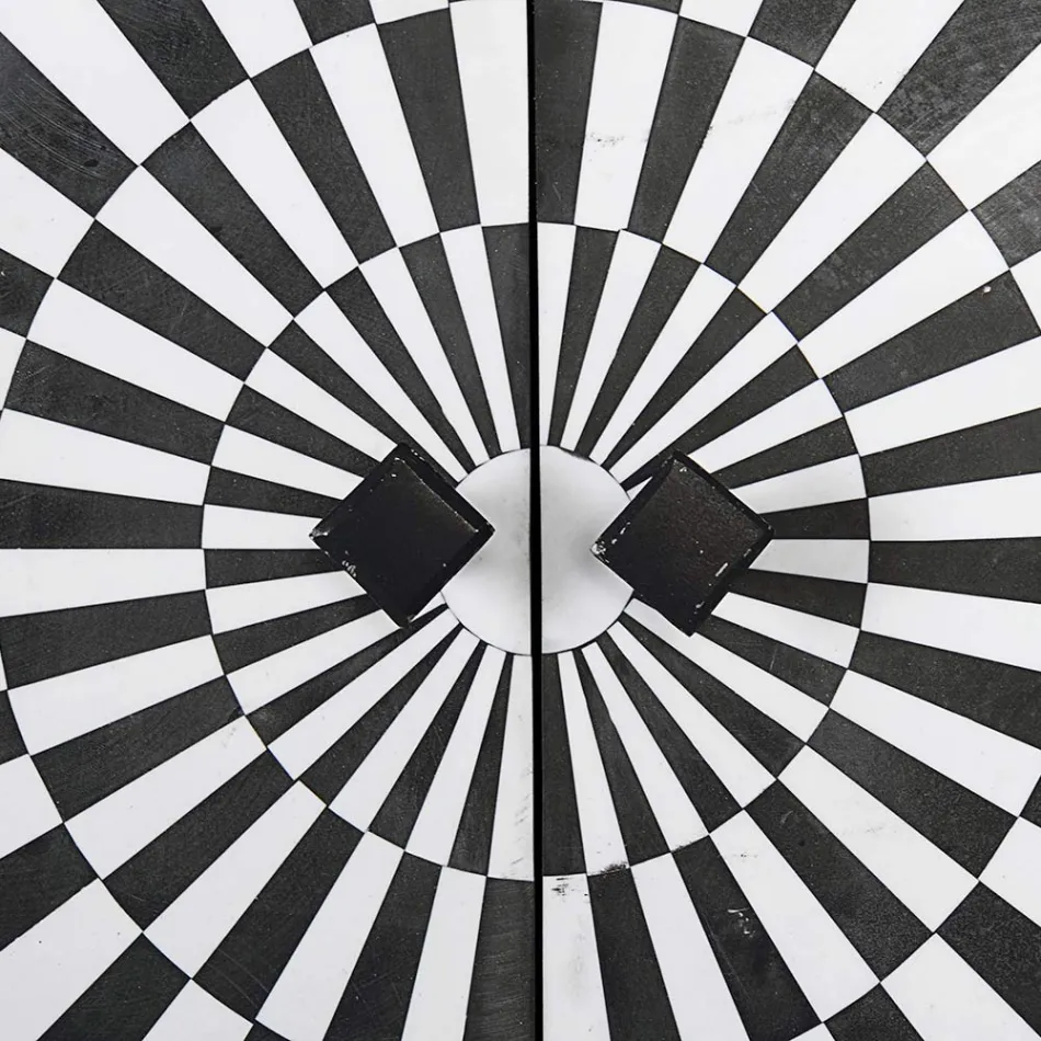 Meuble Mosaïque Ethnique 4 Portes 6 Tiroirs en Bois de Manguier - Vanitoso Viadurini