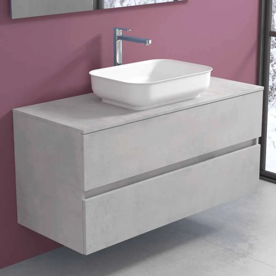 Meubles de salle de bain suspendus avec lavabo, design en 4 finitions - Paoletto Viadurini