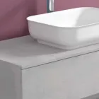 Meubles de salle de bain suspendus avec lavabo, design en 4 finitions - Paoletto Viadurini