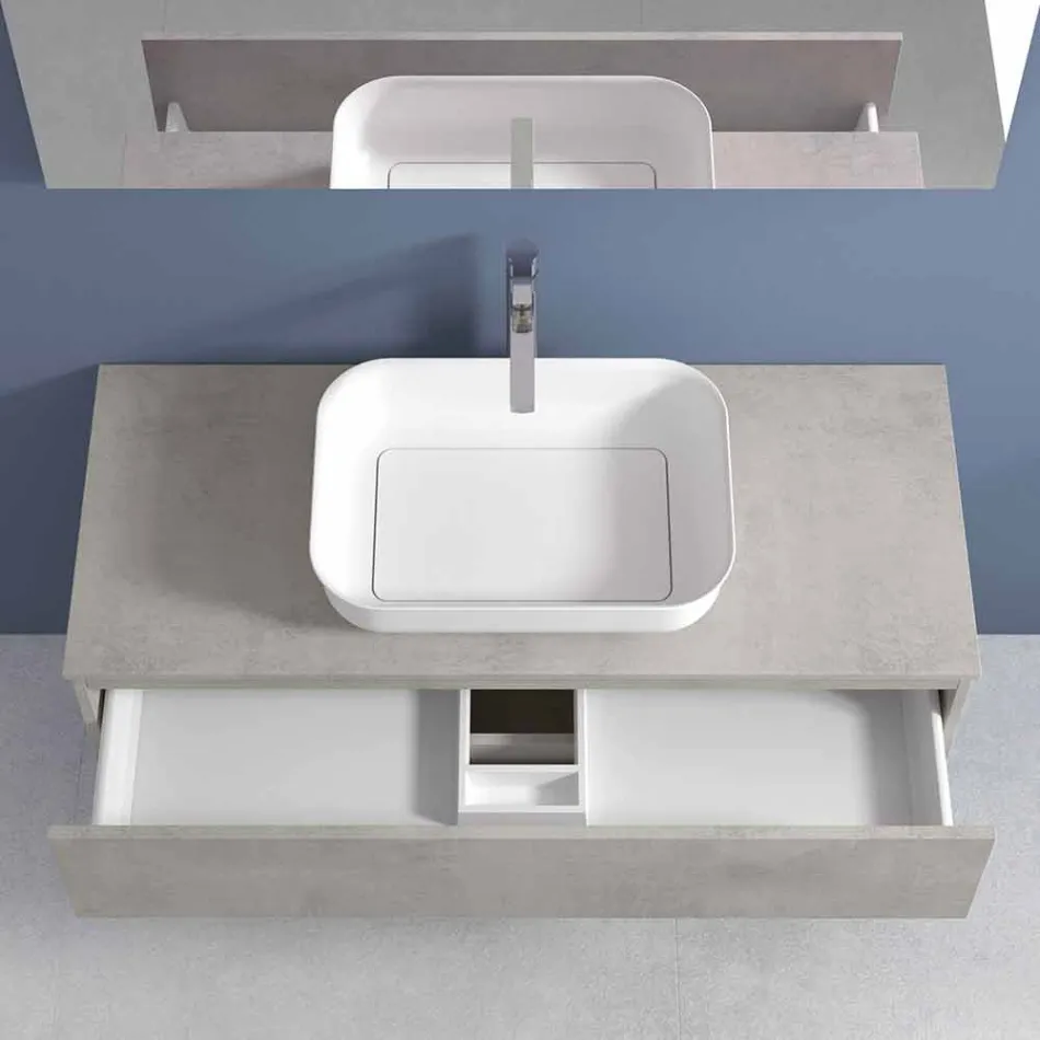 Meubles de salle de bain suspendus avec lavabo, design en 4 finitions - Paoletto Viadurini