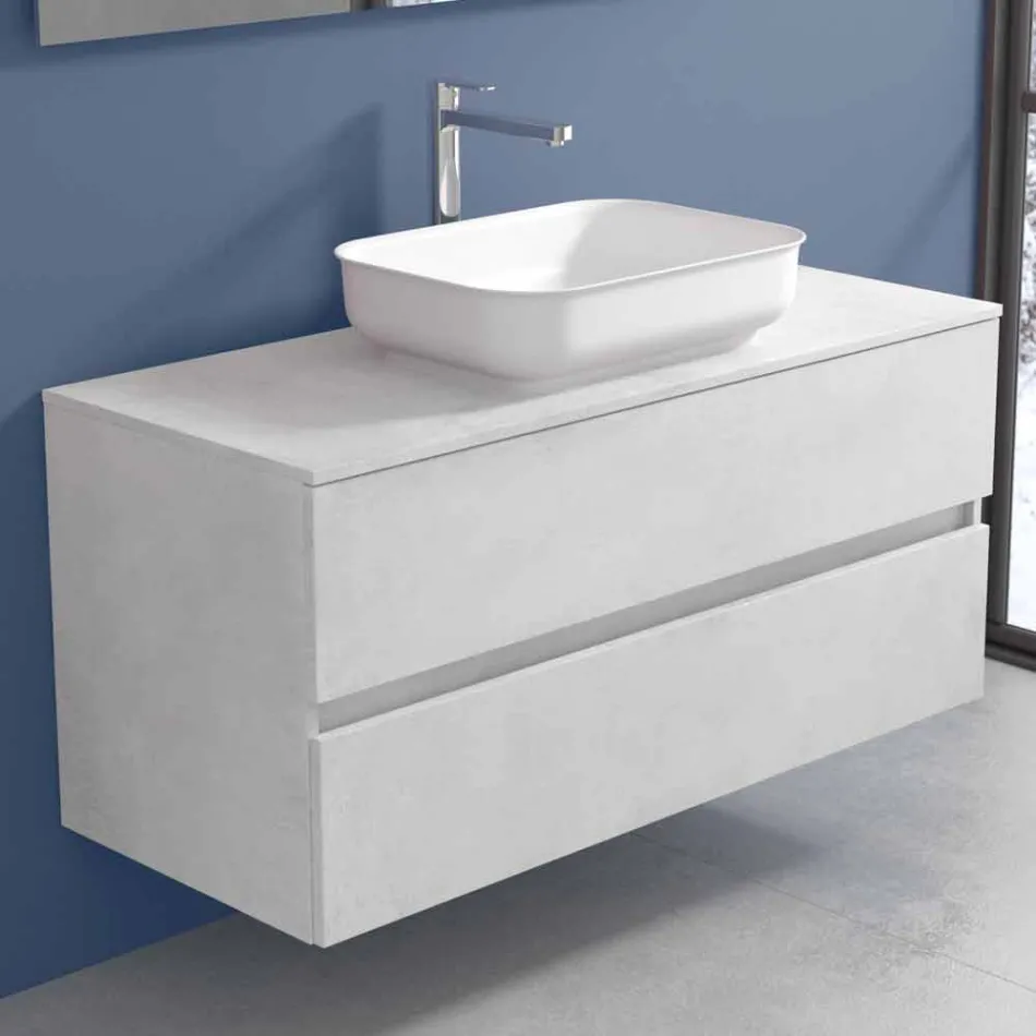 Meubles de salle de bain suspendus avec lavabo, design en 4 finitions - Paoletto Viadurini