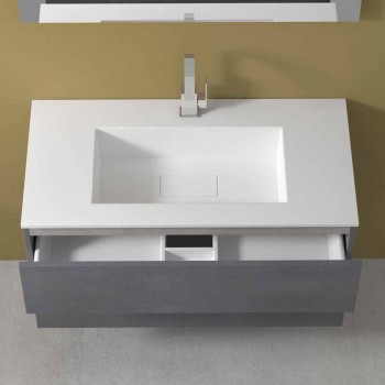 Armoire à suspension pour salle de bain avec lavabo intégré en 3 dimensions - Marione