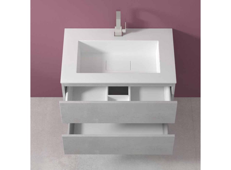 Armoire à suspension pour salle de bain avec lavabo intégré en 3 dimensions - Marione