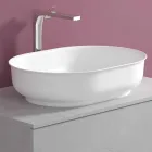 Meubles de salle de bain suspendus et lavabo ovale, design moderne - Cesiro Viadurini