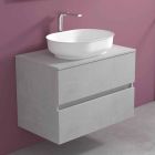 Meubles de salle de bain suspendus et lavabo ovale, design moderne - Cesiro Viadurini