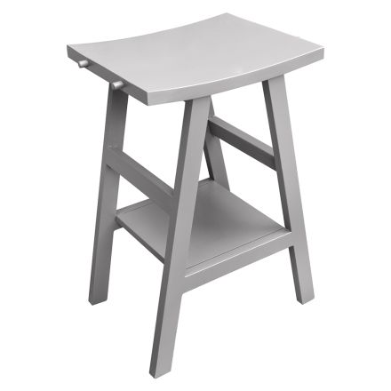 Meuble de salle de bain avec finition en bois et plateau semi-incurvé gris - Raomi Viadurini