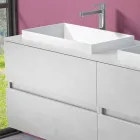 Meubles de salle de bain suspendus avec double lavabo encastré, design moderne - Dumbo Viadurini