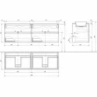 Meubles de salle de bain suspendus avec double lavabo encastré, design moderne - Dumbo Viadurini