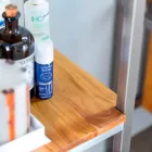 Meuble de salle de bain colonne en teck et acier avec 4 étagères ouvertes - Tamburino Viadurini