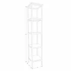 Meuble de salle de bain colonne en teck et acier avec 4 étagères ouvertes - Tamburino Viadurini