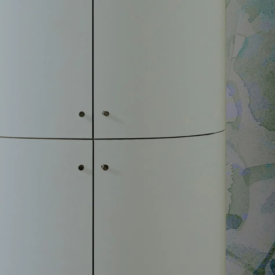 Meuble de salle de bain avec quatre portes qui ferment 3 étagères Made in Italy - Candy Viadurini