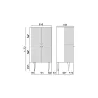 Meuble de salle de bain avec quatre portes qui ferment 3 étagères Made in Italy - Candy Viadurini