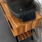 Meuble de salle de bain au sol moderne avec tiroir design noir - Hamadou Viadurini