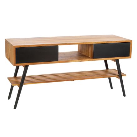 Meuble de salle de bain sur pied moderne avec tiroir design noir - Hamadou Viadurini