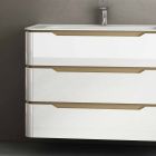 Meuble de salle de bain avec 3 tiroirs en bois Arya, fabriqué en Italie Viadurini