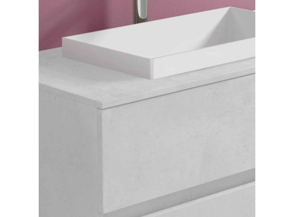 Meuble de salle de bain avec lavabo encastré, design suspendu moderne - Casimira