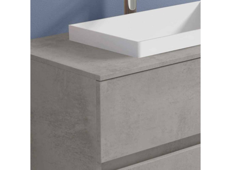 Meuble de salle de bain avec lavabo encastré, design suspendu moderne - Casimira Viadurini