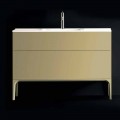 Meuble pour salle de bain avec lavabo en bois laqué 120x85x46cm Ambre, fabriqué en Italie