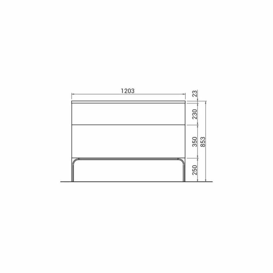 Meuble pour salle de bain avec lavabo en bois laqué 120x85x46cm Ambre, fabriqué en Italie Viadurini