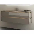 Meuble pour salle de bain avec vasque en bois design Arya, fabriquée en Italie Viadurini