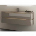 Meuble pour salle de bain avec vasque en bois design Arya, fabriquée en Italie