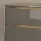 Meuble pour salle de bain avec vasque en bois design Arya, fabriquée en Italie Viadurini