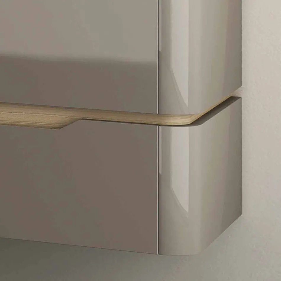 Meuble pour salle de bain avec vasque en bois design Arya, fabriquée en Italie Viadurini