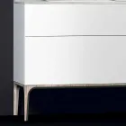 Meuble de salle de bain avec lavabo moderne intégré Ambre, résine et bois laqué Viadurini