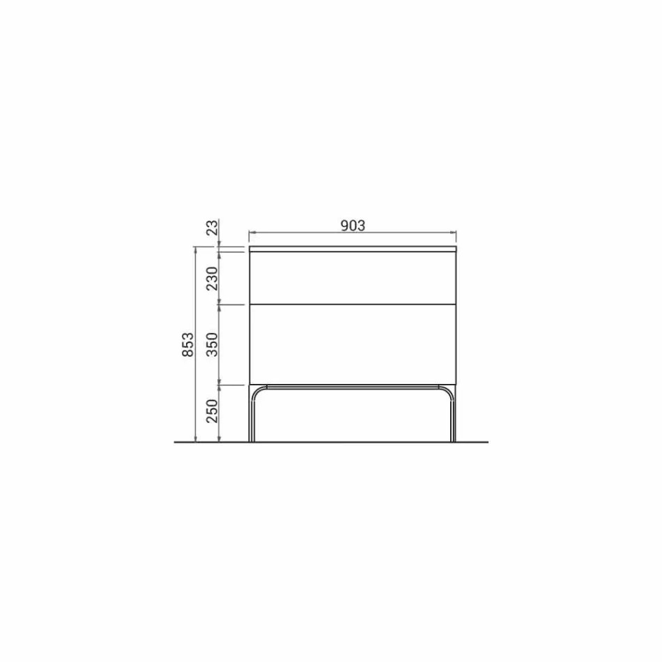 Meuble de salle de bain avec lavabo moderne intégré Ambre, résine et bois laqué Viadurini